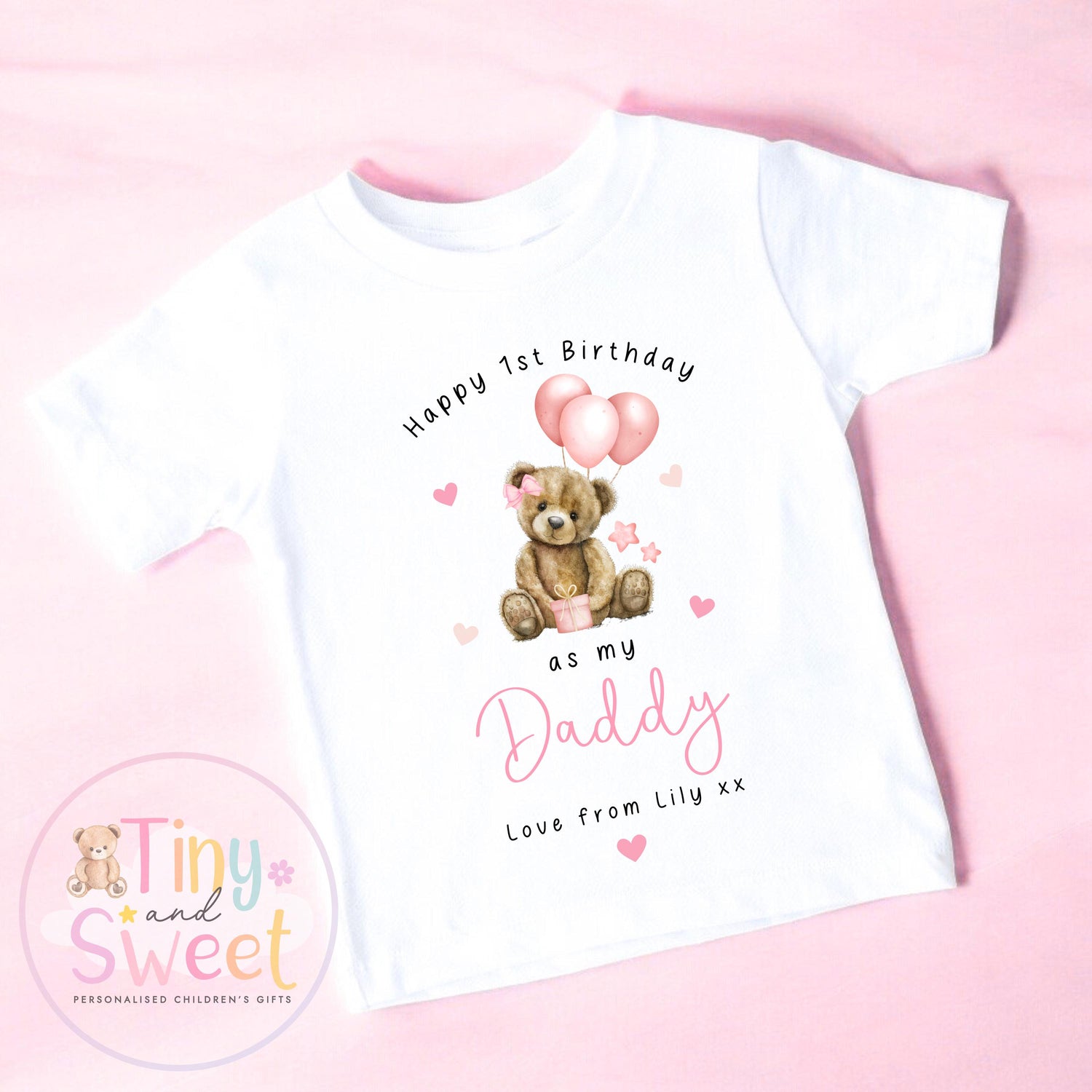 Happy 1st Birthday as My Daddy Bear, Baby Outfit, Daddy Bear’s 1st Birthday, 1st Birthday as My Daddy Bear, Cute Baby Vest or Tee