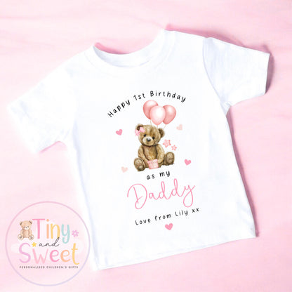 Happy 1st Birthday as My Daddy Bear, Baby Outfit, Daddy Bear’s 1st Birthday, 1st Birthday as My Daddy Bear, Cute Baby Vest or Tee