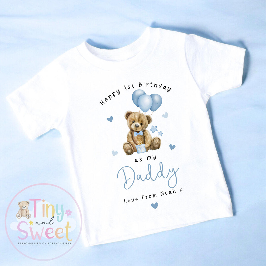 Happy 1st Birthday as My Daddy Bear, Baby Outfit, Daddy Bear’s 1st Birthday, 1st Birthday as My Daddy Bear, Cute Baby Vest or Tee