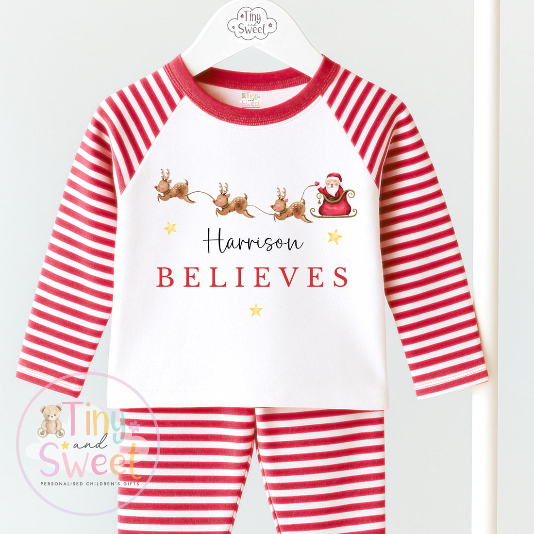 Believe Christmas Pyjamas, Christmas Eve Pyjamas, Christmas Nightwear, Childrens Christmas pjs, Xmas pjs, Kids Christmas Pjs
