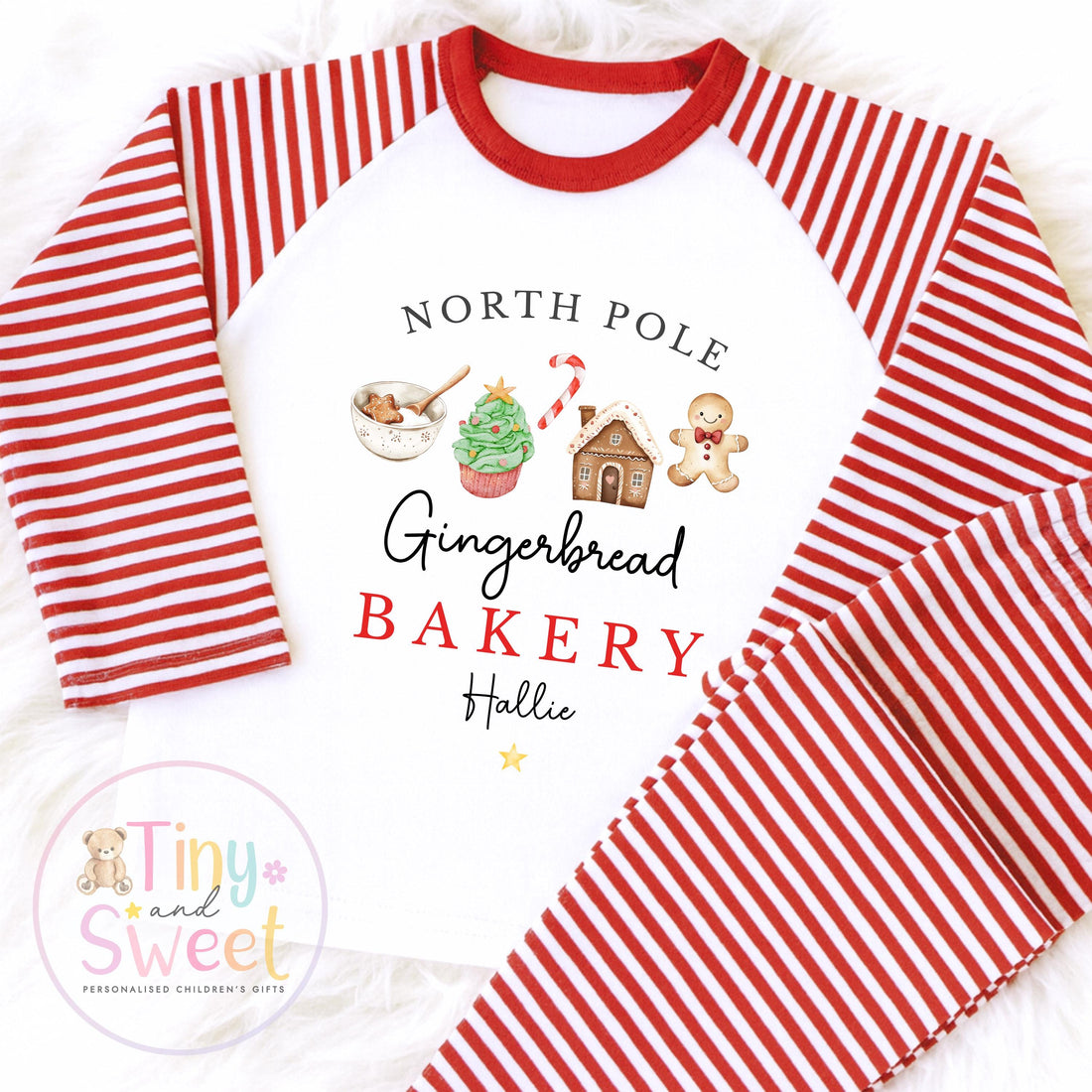 Gingerbread Bakery Christmas Pyjamas, Christmas Eve Pyjamas, Christmas Nightwear, Childrens Christmas pjs, Xmas pjs, Kids Christmas Pjs
