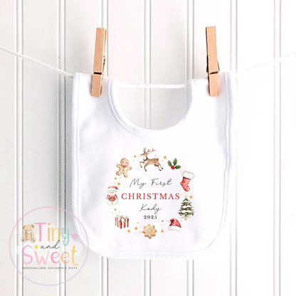 Personalised Babies First Christmas Ballerina Sleepsuit, Babies 1st Xmas Gift Idea, Pyjamas, 1st Xmas Babygrow, Christmas Outfit for baby