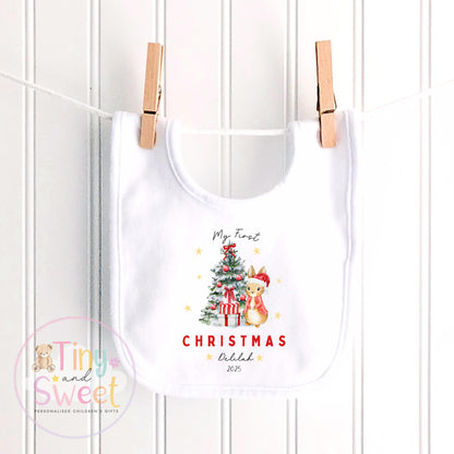 Personalised Babies First Christmas Bunny Sleepsuit, Babies 1st Xmas Gift Idea, Pyjamas, 1st Xmas Babygrow, Christmas Outfit for baby