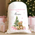 Pink Classic Teddy Personalised Christmas Sack
