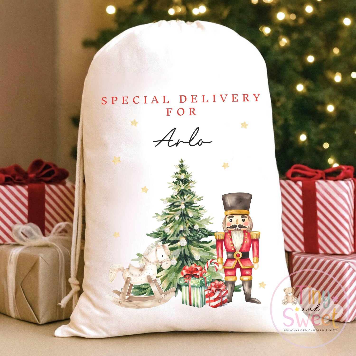 Classic Nutcracker Personalised Christmas Sack