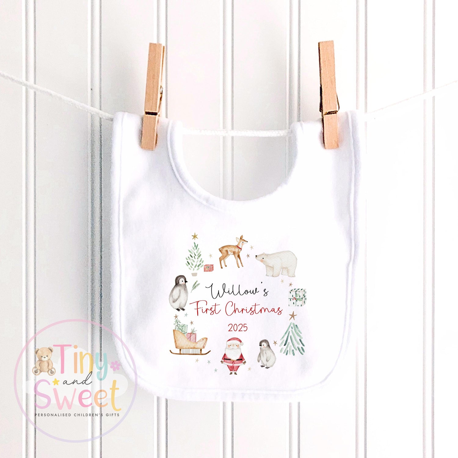 First Christmas Baby Grow , My First Christmas, Custom Name Sleepsuit, Baby’s First Christmas, Personalised Christmas Baby Outfit