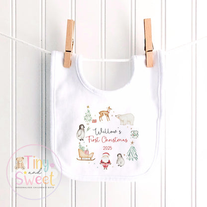 First Christmas Baby Grow , My First Christmas, Custom Name Sleepsuit, Baby’s First Christmas, Personalised Christmas Baby Outfit