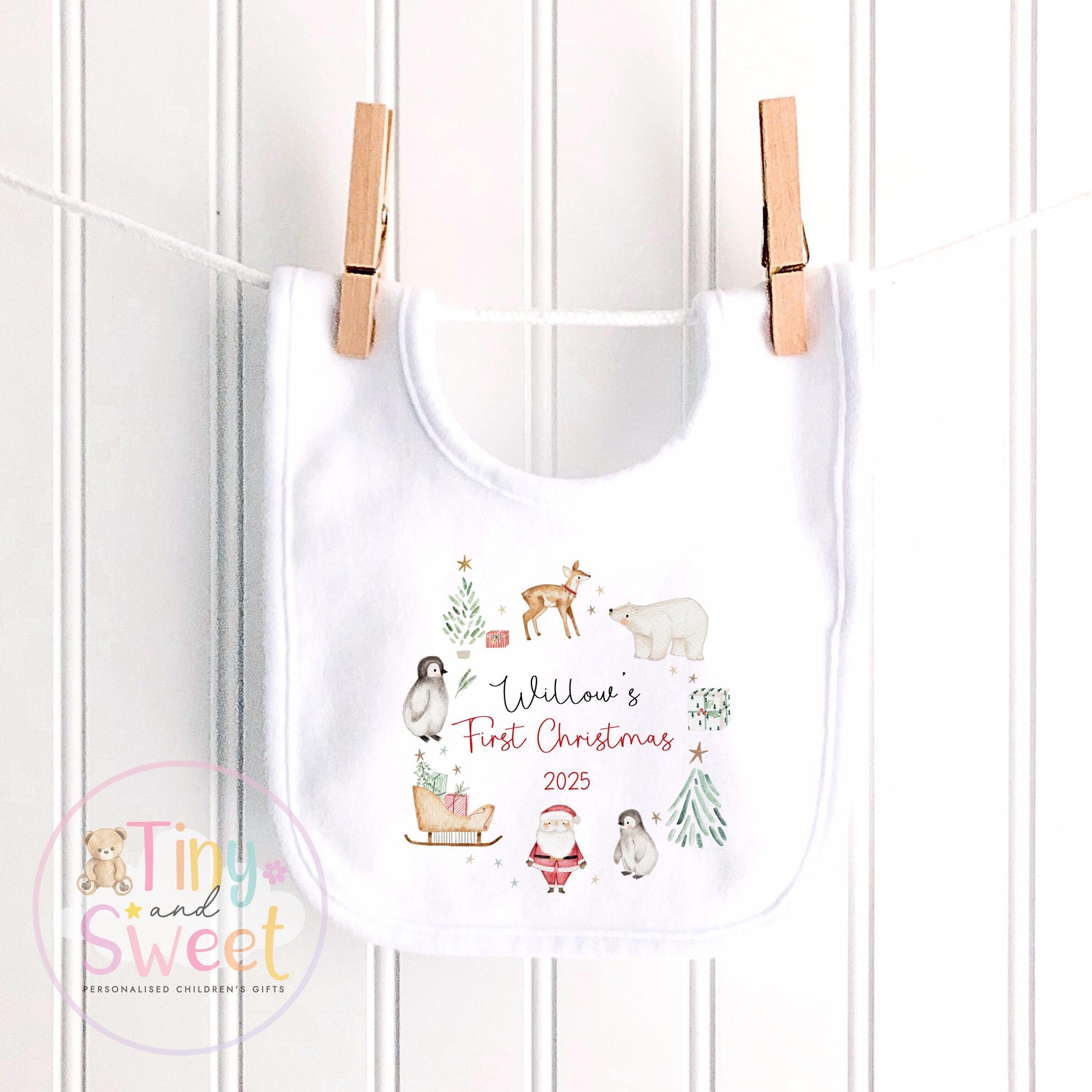 First Christmas Baby Grow , My First Christmas, Custom Name Sleepsuit, Baby’s First Christmas, Personalised Christmas Baby Outfit