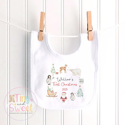 First Christmas Baby Grow , My First Christmas, Custom Name Sleepsuit, Baby’s First Christmas, Personalised Christmas Baby Outfit