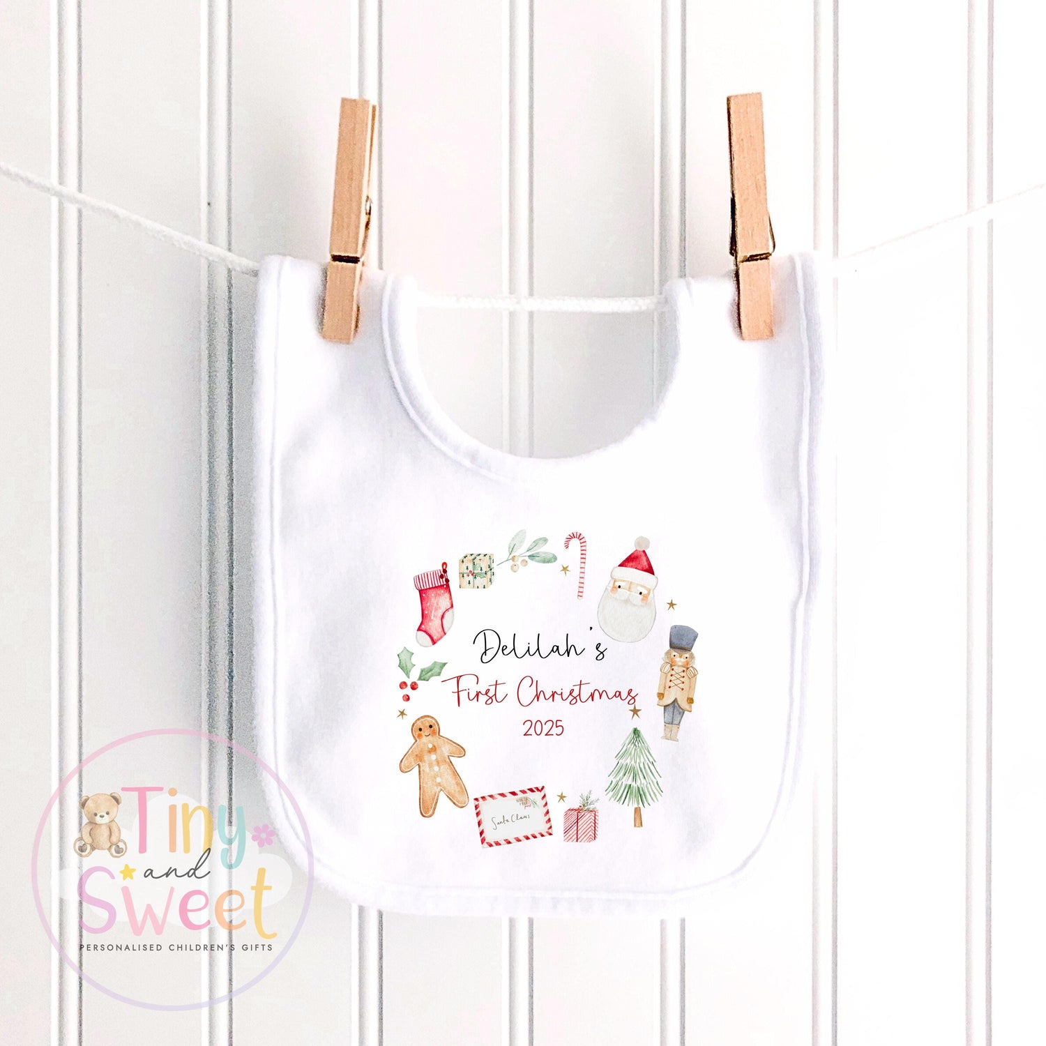 First Christmas Baby Grow , My First Christmas, Custom Name Sleepsuit, Baby’s First Christmas, Personalised Christmas Baby Outfit