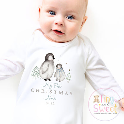 Personalised Babies First Christmas Sleepsuit, Babies 1st Xmas Gift Idea, Pyjamas, 1st Xmas Babygrow, Christmas Outfit for baby, Santa