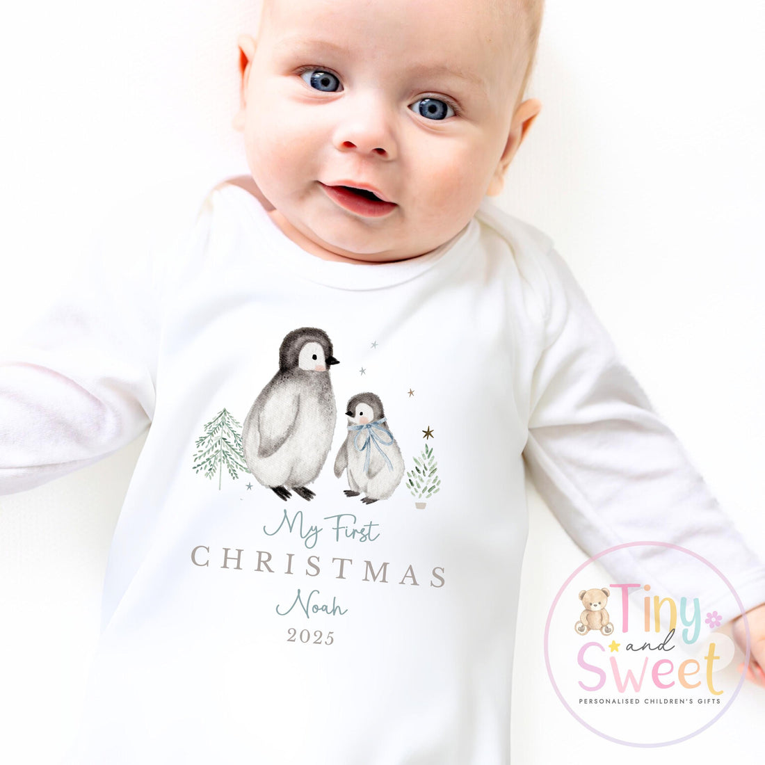 Personalised Babies First Christmas Sleepsuit, Babies 1st Xmas Gift Idea, Pyjamas, 1st Xmas Babygrow, Christmas Outfit for baby, Santa