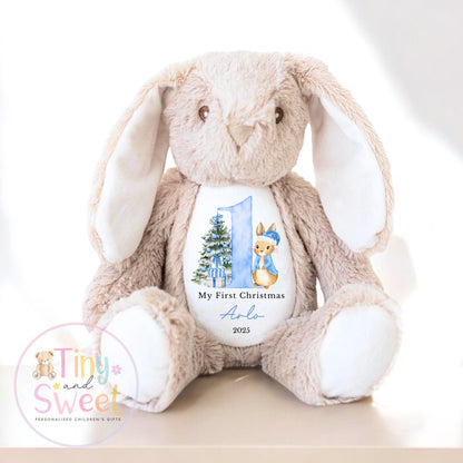 My First Christmas Bunny, Personalised Christmas Soft Toy, Baby’s First Christmas Soft Toy Gift, My First Christmas Keepsake Gift
