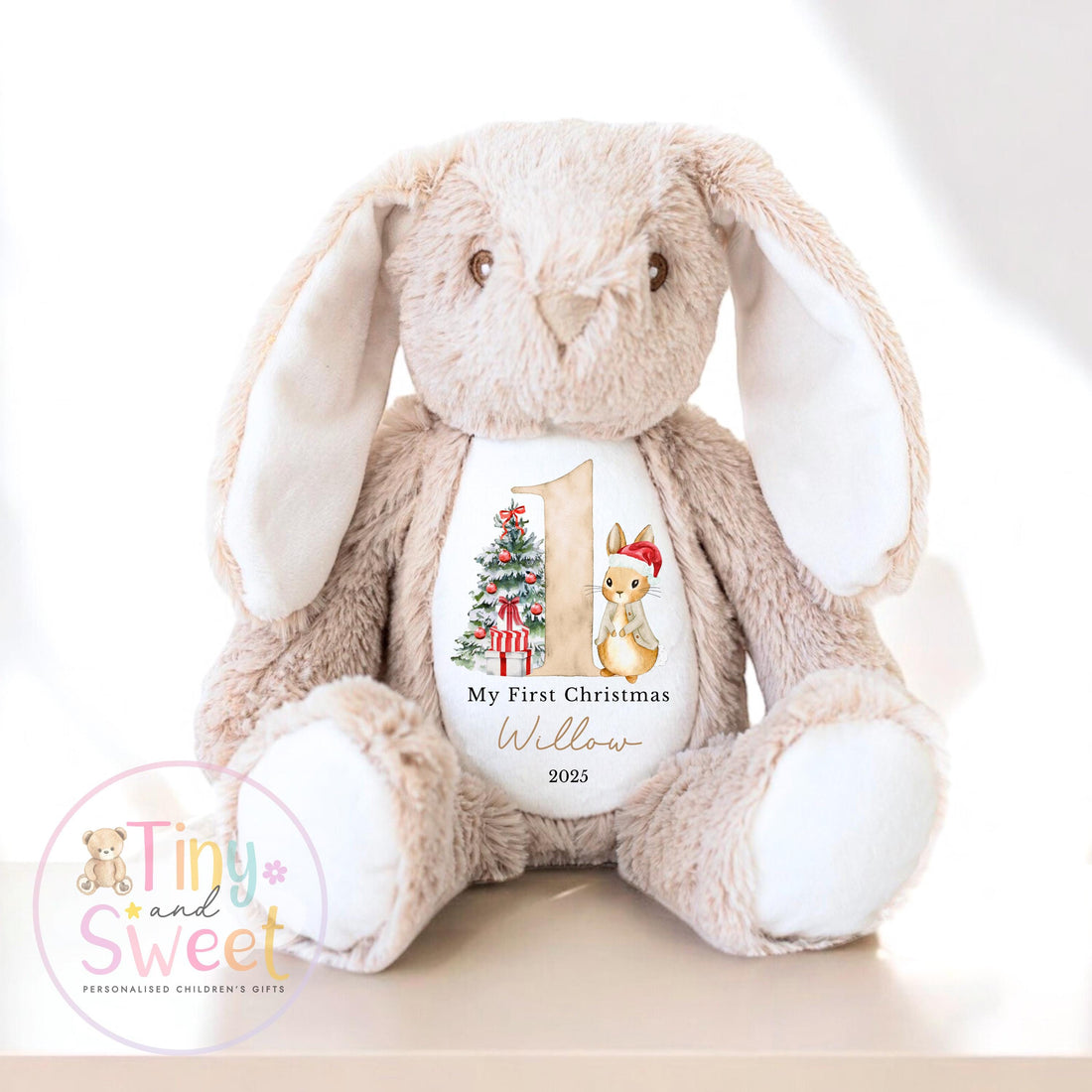 My First Christmas Bunny, Personalised Christmas Soft Toy, Baby’s First Christmas Soft Toy Gift, My First Christmas Keepsake Gift