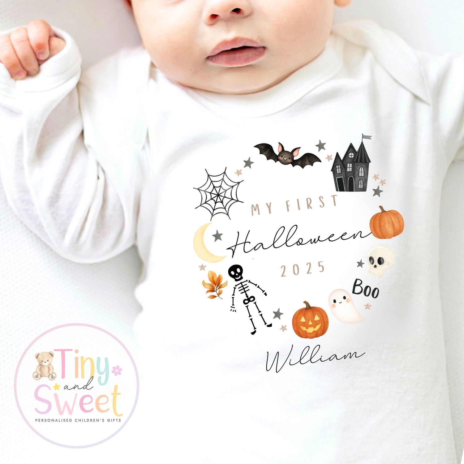 First Halloween Sleepsuit, Baby 1st Halloween Gift Idea, 1st Halloween Babygrow, Halloween Outfit for baby, Halloween costume