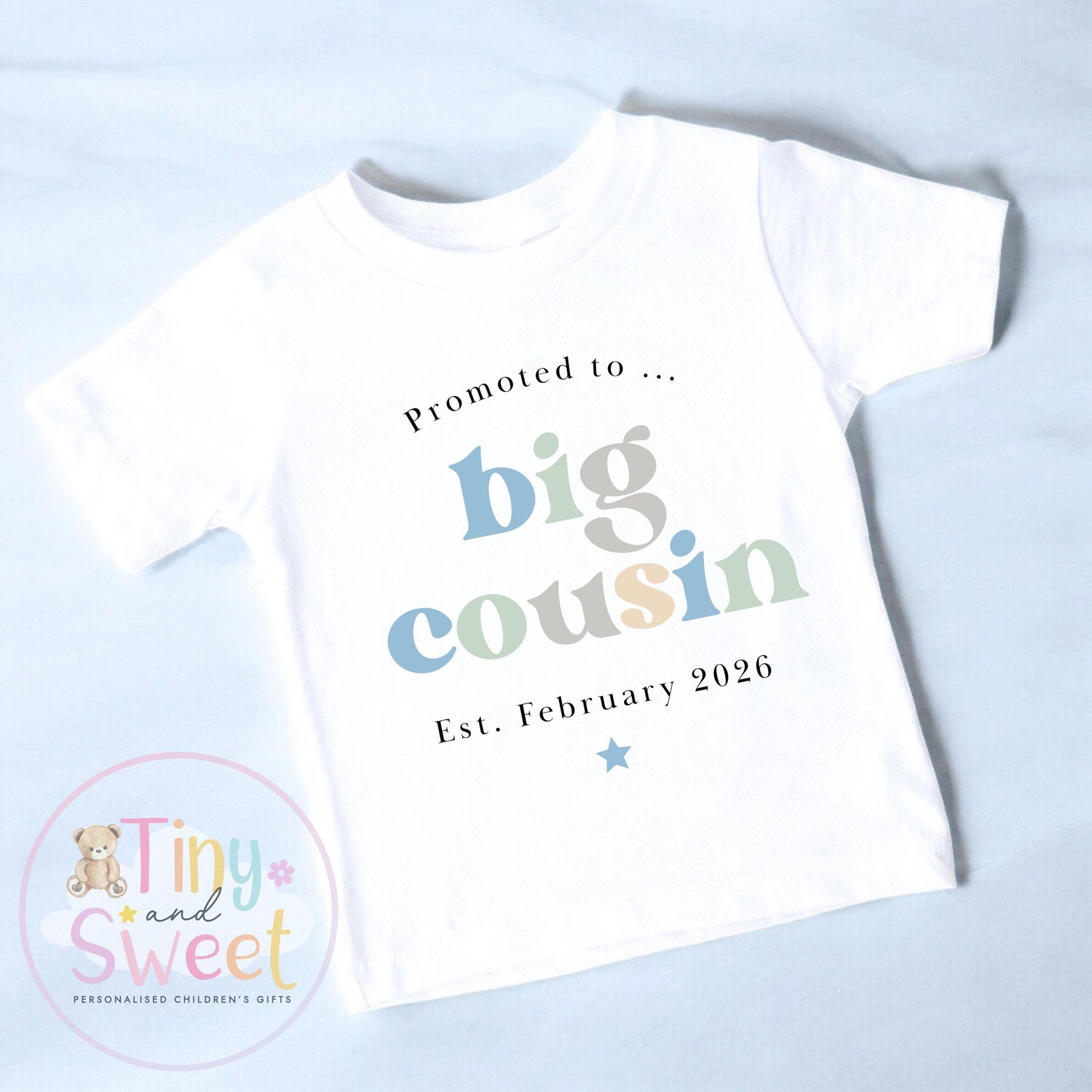 Promoted to Big Cousin T-Shirt – Boys Announcement Top – New Baby Reveal Gift, Big Cousin Shirt for Boys – Pregnancy Announcement Tee