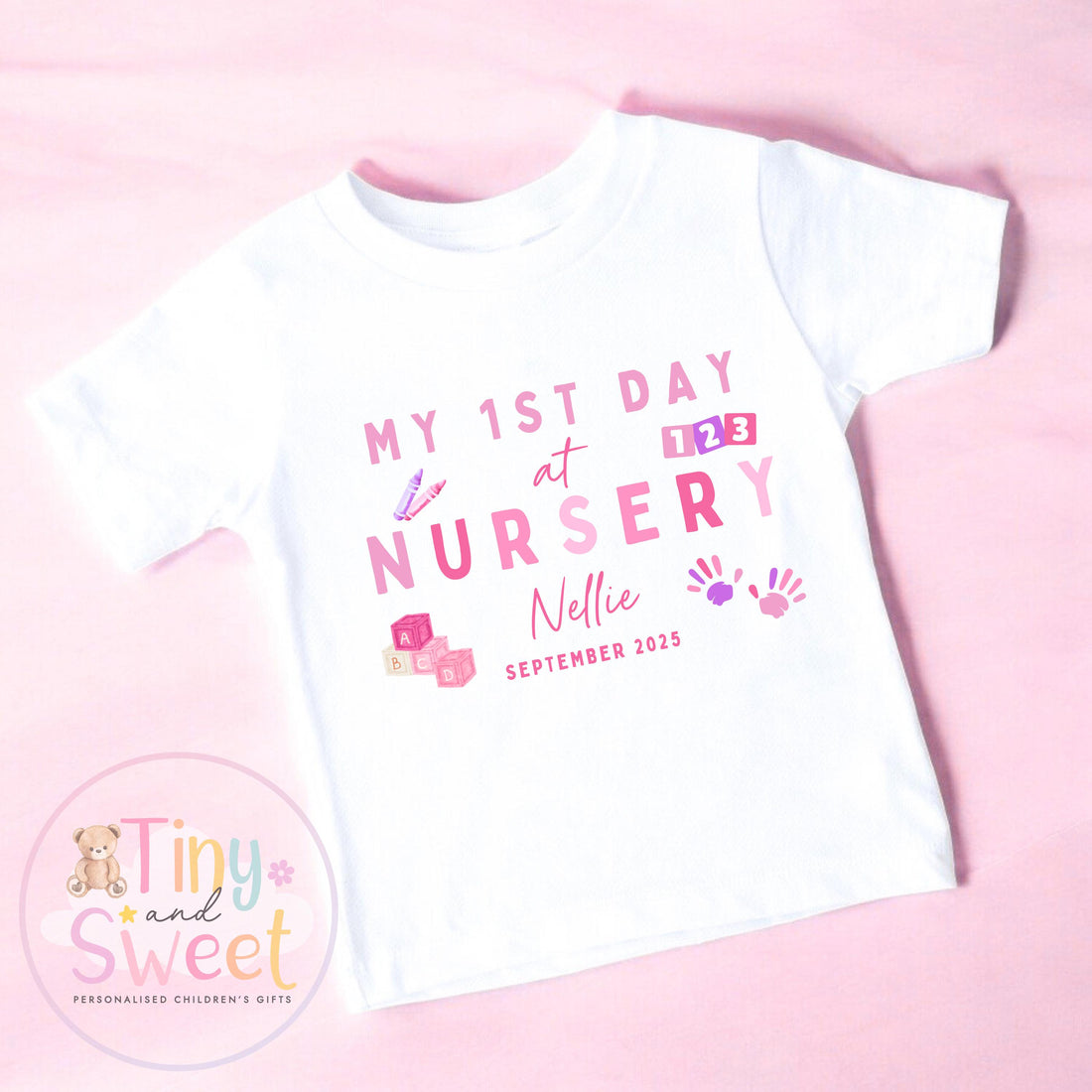 Personalised First Day at Nursery T-Shirt – Custom Toddler Preschool Top, Personalised First Day of Preschool T-Shirt, First Day T-Shirt