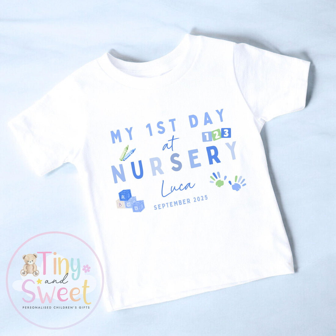 Personalised First Day at Nursery T-Shirt – Custom Toddler Preschool Top, Personalised First Day of Preschool T-Shirt, First Day T-Shirt