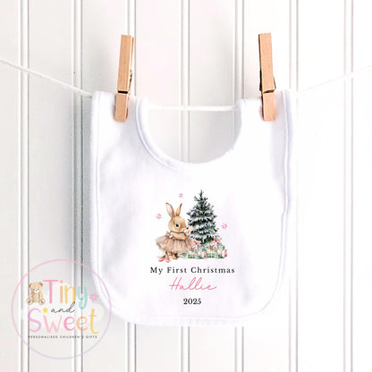 Personalised First Christmas Bunny Teddy Bear: Plush Christmas Keepsake