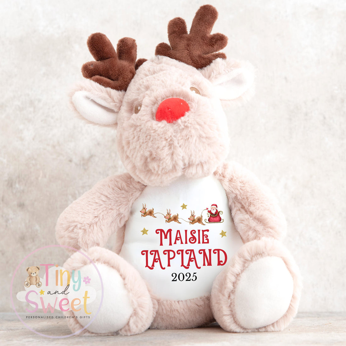 Lapland Reindeer Soft Toy, Personalised Lapland Adventure Reveal Gift, Lapland Reveal Teddy, Lapland 2025, Lapland Holiday, Santa