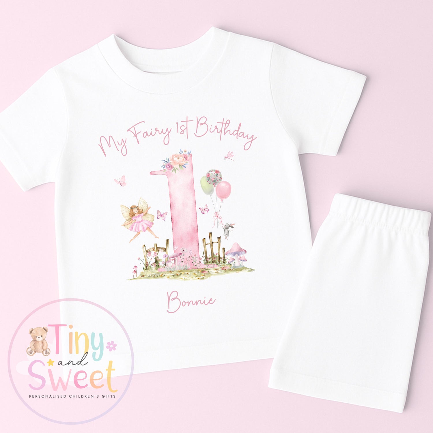 Personalised Fairy First Birthday Pyjamas, Fairy Birthday Pyjamas, Magical Fairy 1st Birthday PJs, Whimsical Fairy Birthday Pyjamas