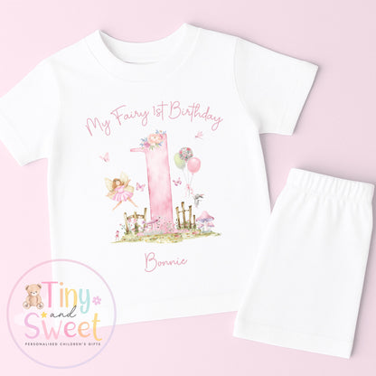 Personalised Fairy First Birthday Pyjamas, Fairy Birthday Pyjamas, Magical Fairy 1st Birthday PJs, Whimsical Fairy Birthday Pyjamas