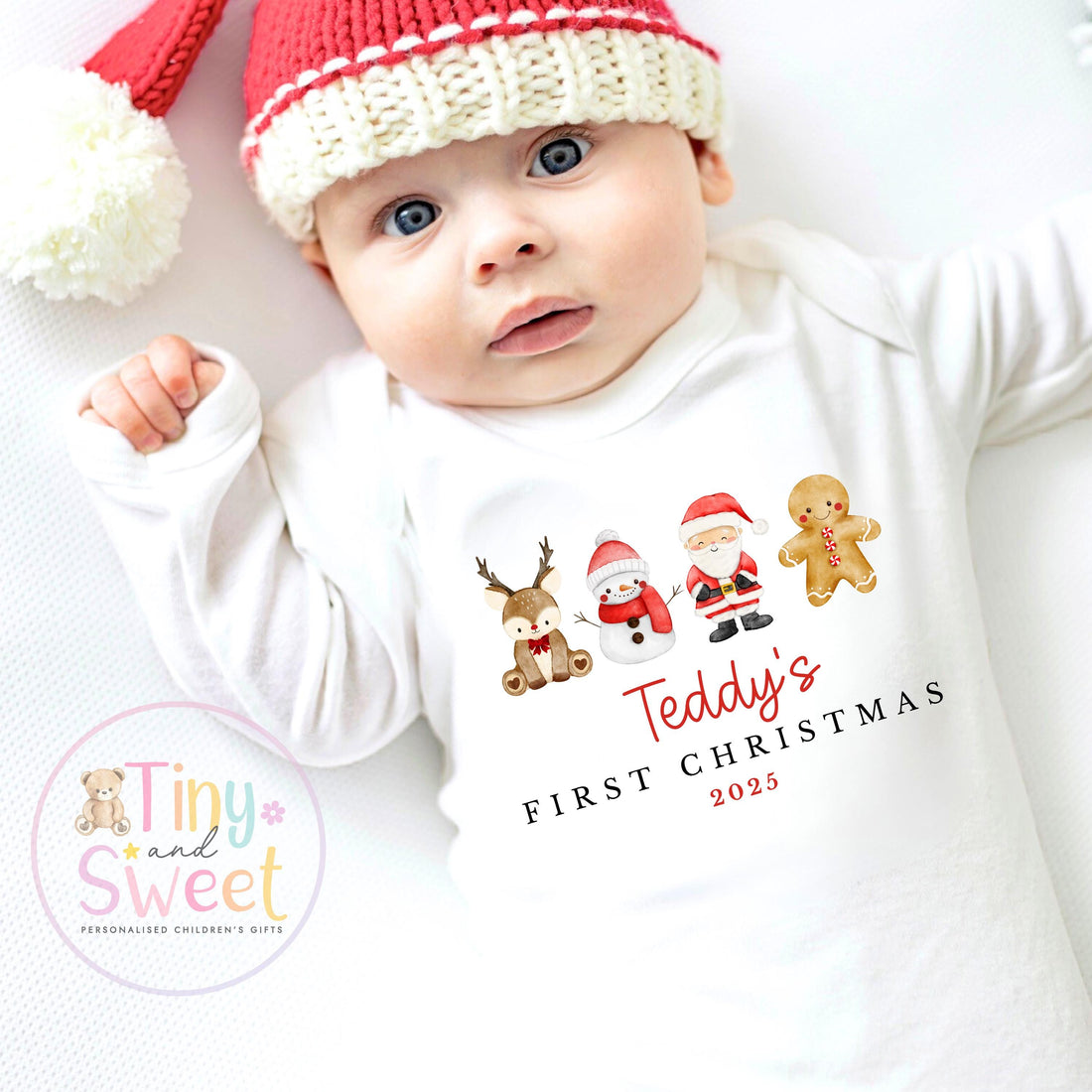 Personalised Babies First Christmas Sleepsuit, 1st Xmas, Christmas pjs, Pyjamas, 1st Xmas Babygrow, Christmas Outfit for baby, Santa