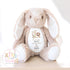 Personalised Birth Stat Safari Bunny, Newborn Baby Gift, Custom Soft Toy for Newborn, Birth Stats Soft Toy Keepsake, Personalised New Baby