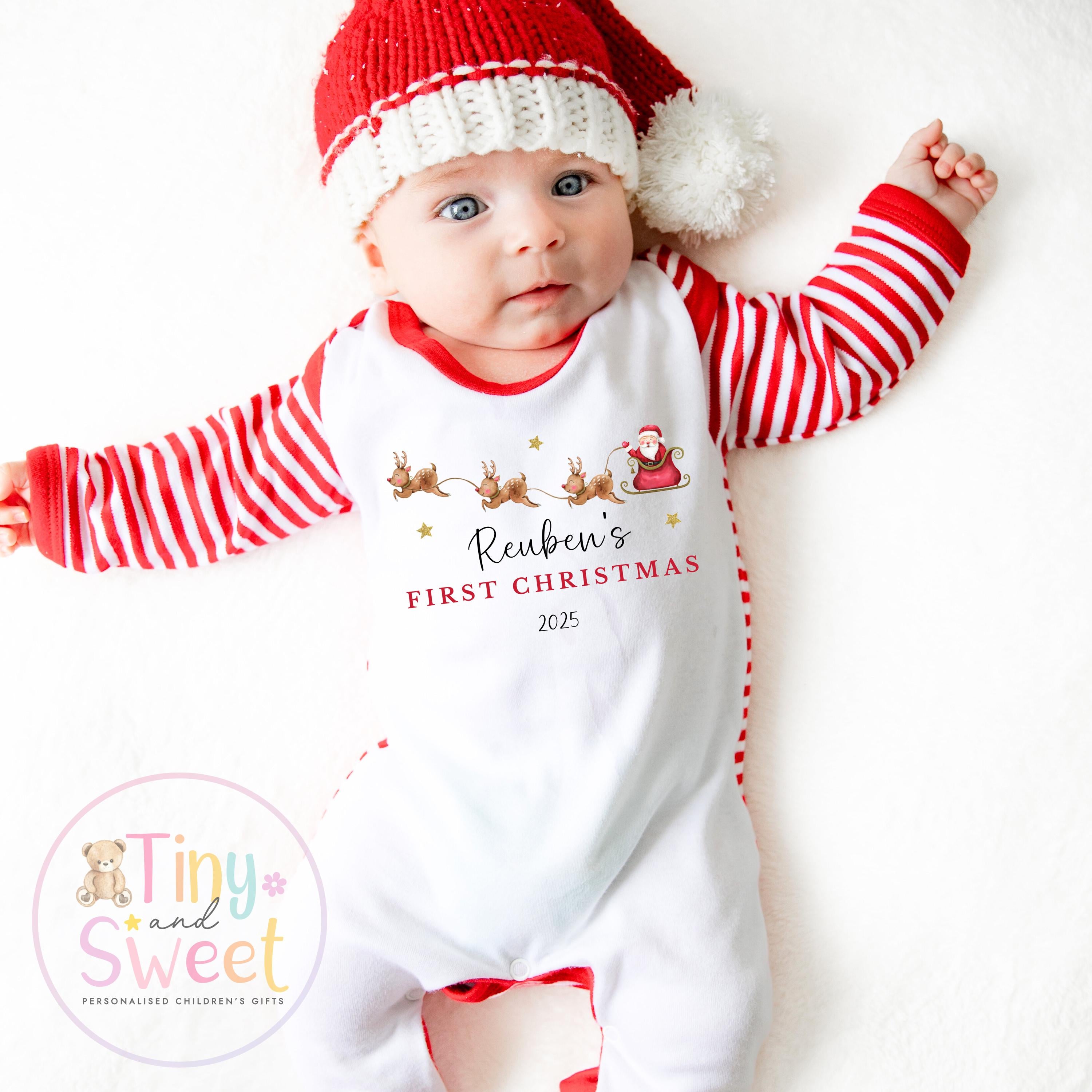 My First Christmas Bundle Sleepsuit And Toy, Personalised My First Christmas Babygrow, Baby’s 1st Christmas Outfit, Newborn Christmas Outfit