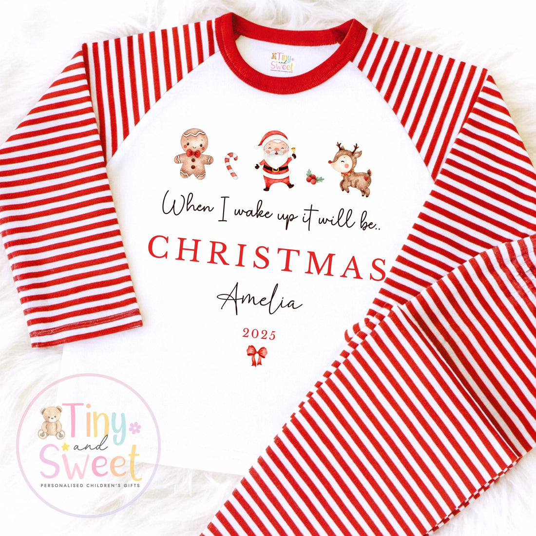 When I wake up it will be Christmas Pyjamas, Christmas Eve Pyjamas, Christmas Nightwear, Childrens Christmas pjs,Xmas pjs,Kids Christmas Pjs
