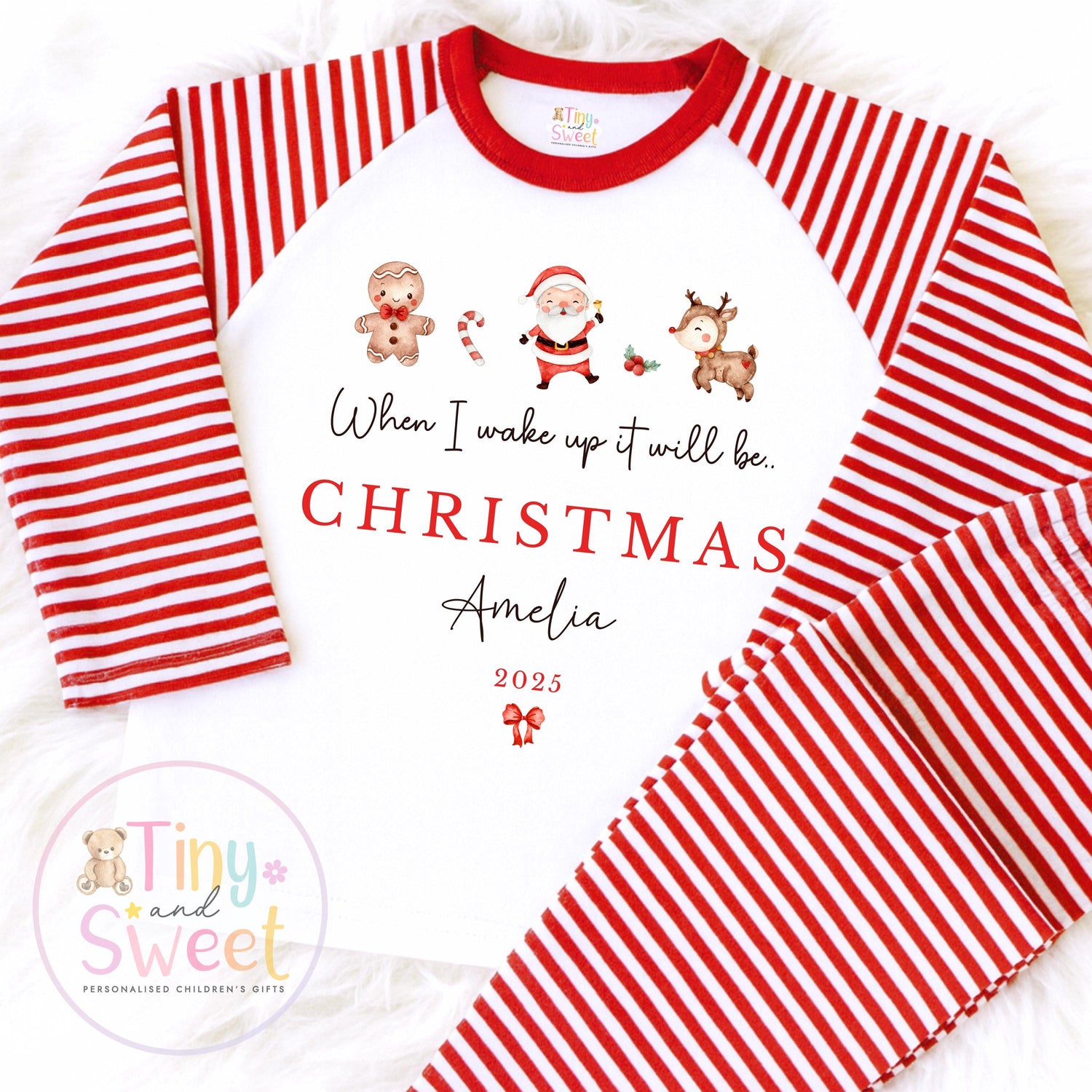When I wake up it will be Christmas Pyjamas, Christmas Eve Pyjamas, Christmas Nightwear, Childrens Christmas pjs,Xmas pjs,Kids Christmas Pjs