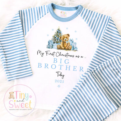 First Christmas as Big Brother Pyjamas, Christmas Eve Pyjamas, Christmas Nightwear, Childrens Christmas pjs, Xmas pjs, Kids Christmas Pjs