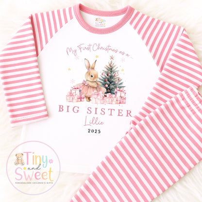 First Christmas as Big Sister Pyjamas, Christmas Eve Pyjamas, Christmas Nightwear, Childrens Christmas pjs, Xmas pjs, Kids Christmas Pjs