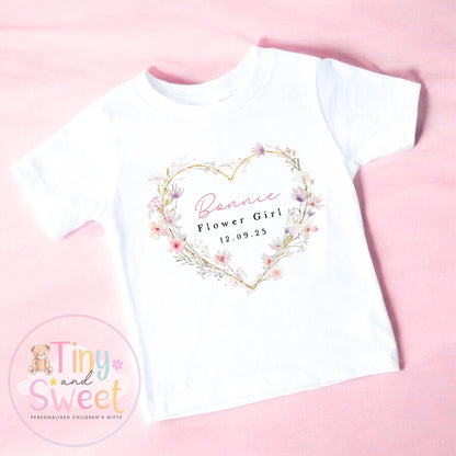 Flower Girl T Shirt, Baby Flower Girl Tee, Flower Girl Top, Will you be my flower girl, Flower Girl Gift, Floral T Shirt