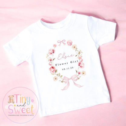 Flower Girl T Shirt, Baby Flower Girl Tee, Flower Girl Top, Will you be my flower girl, Flower Girl Gift, Floral T Shirt