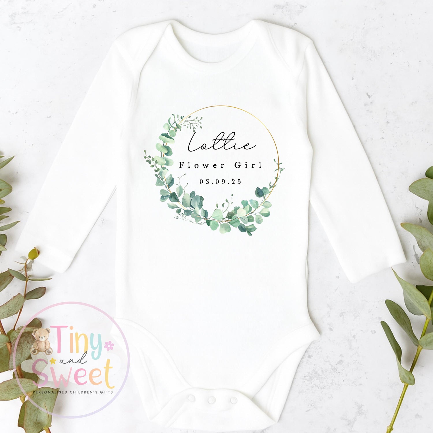 Flower Girl Sleepsuit, Baby Flower Girl Babygrow, Flower Girl Pyjamas, Will you be my flower girl, Flower Girl Gift, Floral Sleepsuit