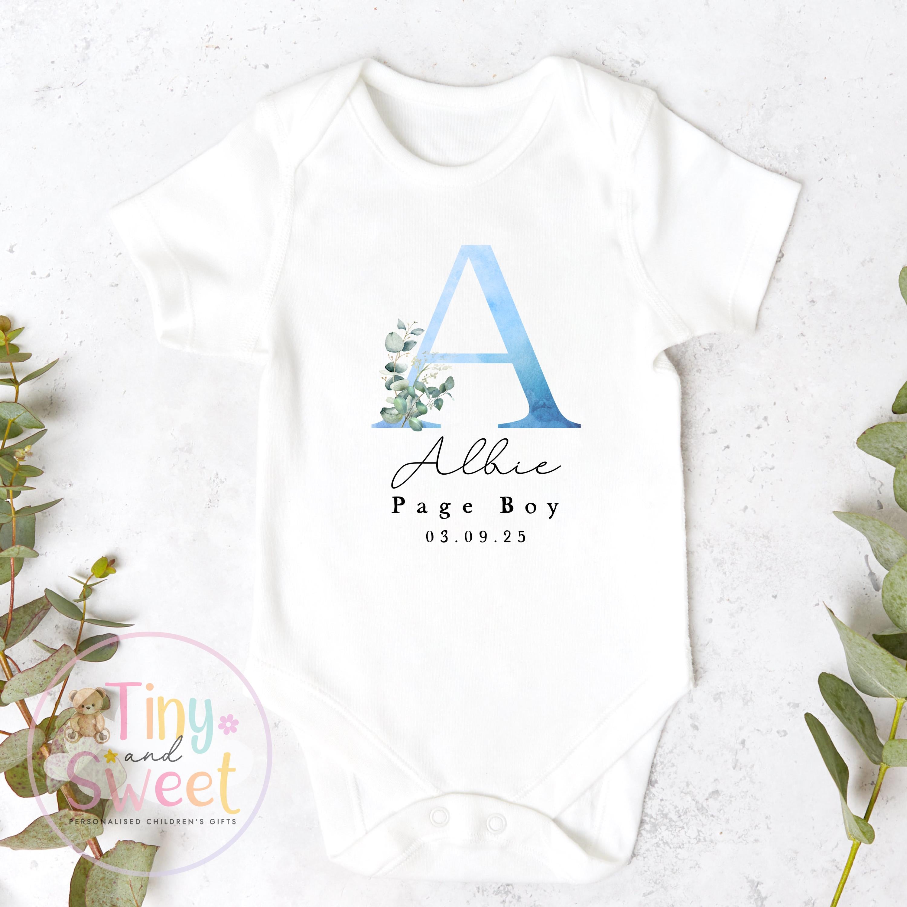 Page Boy Sleepsuit, Baby Page Boy Babygrow, Page Boy Pyjamas, Will you be my page boy, Page Boy Gift, Floral Sleepsuit
