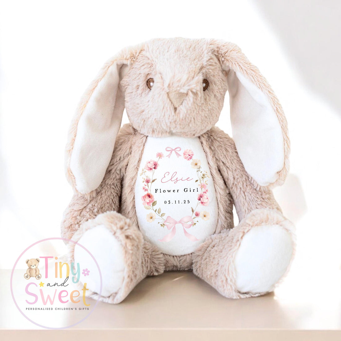 Personalised Flower Girl Bunny, Flower Girl Gift, Will you be my flower girl Bunny, Personalised Soft Toy, Flower Girl Proposal, Bridesmaid