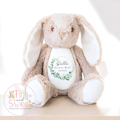 Personalised Flower Girl Bunny, Flower Girl Gift, Will you be my flower girl Bunny, Personalised Soft Toy, Flower Girl Proposal, Bridesmaid