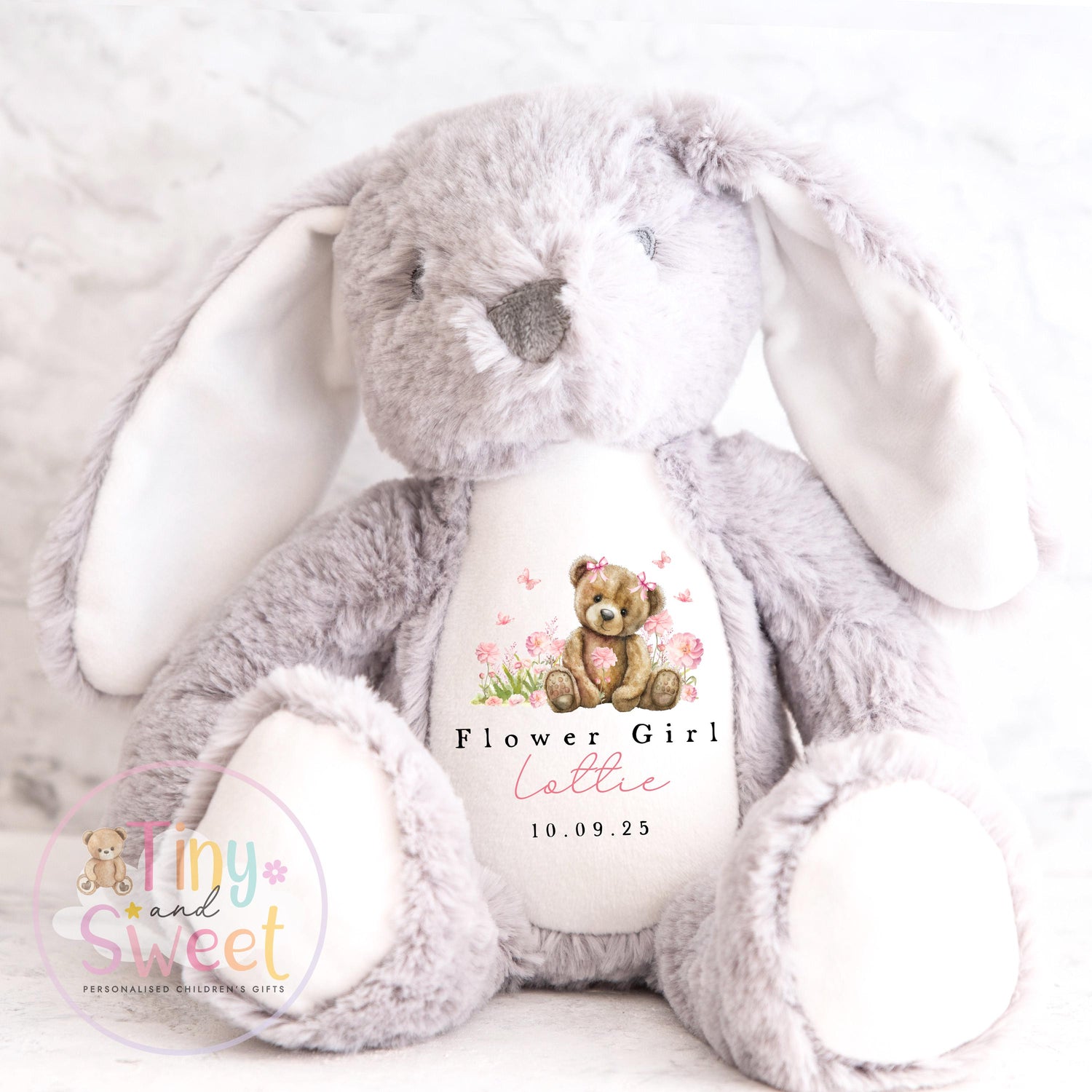 Personalised Flower Girl Bunny, Flower Girl Gift, Will you be my flower girl Bunny, Personalised Soft Toy, Flower Girl Proposal, Bridesmaid