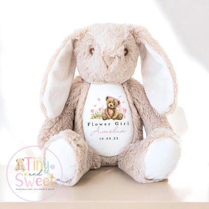 Personalised Flower Girl Bunny, Flower Girl Gift, Will you be my flower girl Bunny, Personalised Soft Toy, Flower Girl Proposal, Bridesmaid