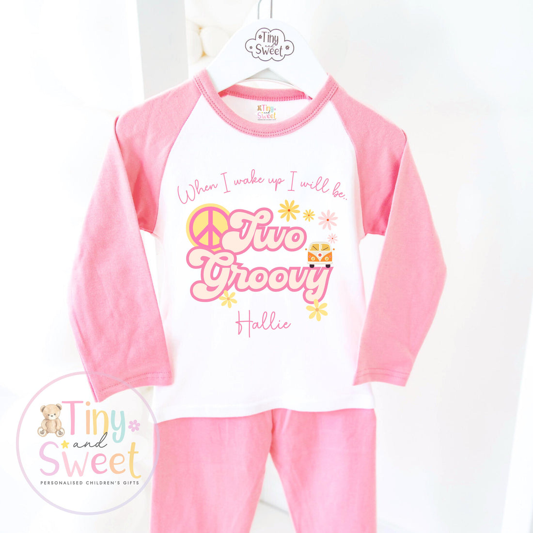 Two Groovy Birthday Pyjamas, When I Wake Up I’ll Be, Groovy PJs – When I Wake Up I’ll Be 2, Personalised Two Groovy Birthday Pyjamas