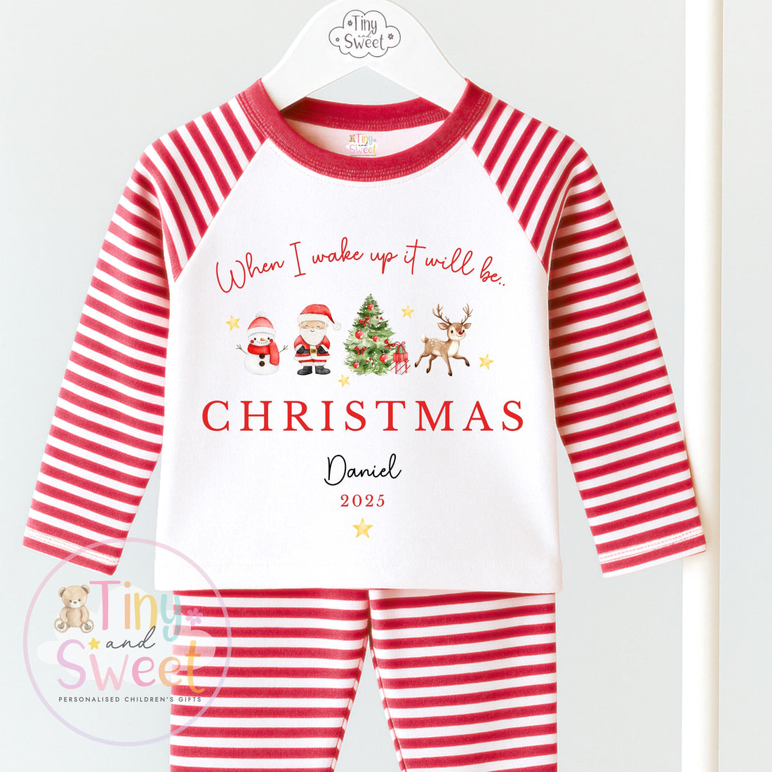 When I wake up it will be Christmas Pyjamas, Christmas Eve Pyjamas, Christmas Nightwear, Childrens Christmas pjs,Xmas pjs,Kids Christmas Pjs