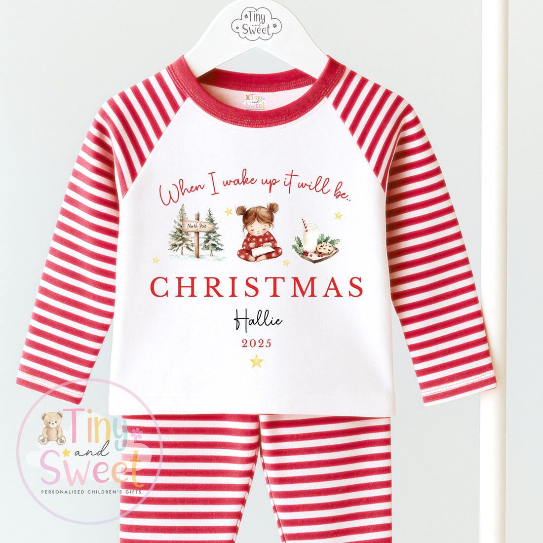 When I wake up it will be Christmas Pyjamas, Christmas Eve Pyjamas, Christmas Nightwear, Childrens Christmas pjs,Xmas pjs,Kids Christmas Pjs