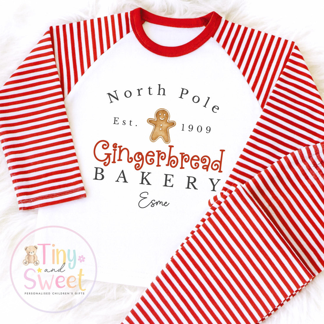 Gingerbread Bakery Christmas Pyjamas, Christmas Eve Pyjamas, Christmas Nightwear, Childrens Christmas pjs, Xmas pjs, Kids Christmas Pjs
