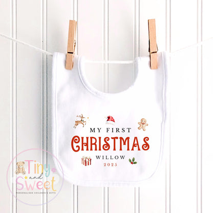 Personalised Babies Classic First Christmas Ballerina Sleepsuit, Babies 1st Xmas Gift Idea, Pyjamas, 1st Xmas Babygrow, Christmas Outfit