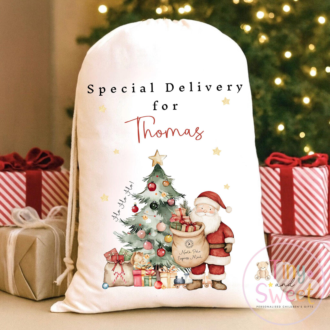 Classic Santa Personalised Christmas Sack