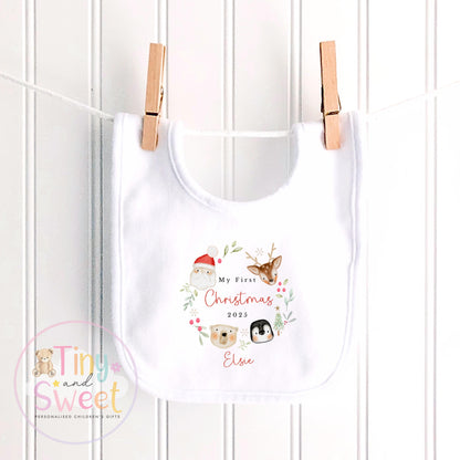 First Christmas Baby Grow , My First Christmas, Custom Name Sleepsuit, Baby’s First Christmas, Personalised Christmas Baby Outfit