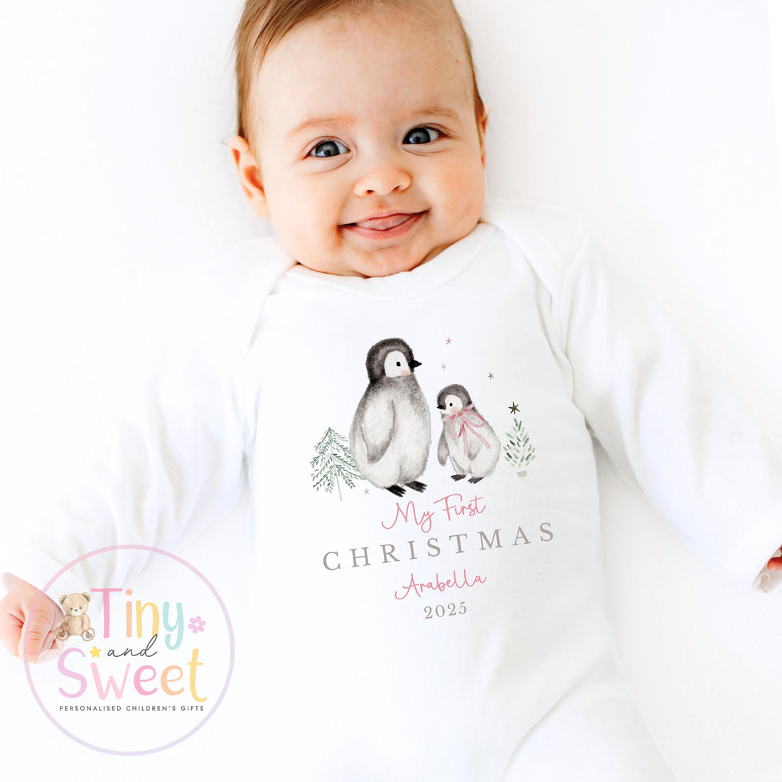 Personalised Babies First Christmas Sleepsuit, Babies 1st Xmas Gift Idea, Pyjamas, 1st Xmas Babygrow, Christmas Outfit for baby, Santa