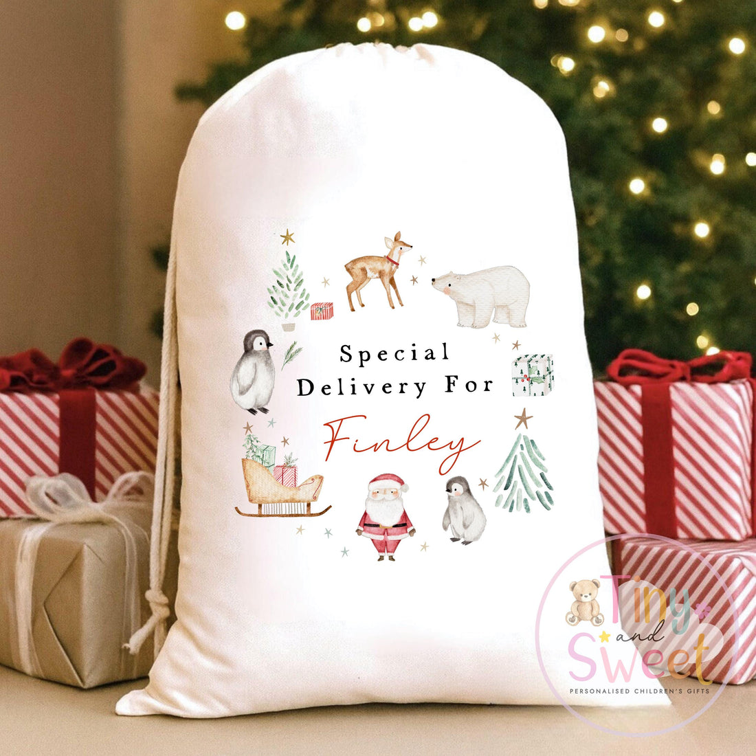 My first Christmas Sack, Personalised Christmas Bag, Santa sack, Babies 1st Christmas, Christmas Eve Bag, Custom Baby Gift, Baby Girl/Boy
